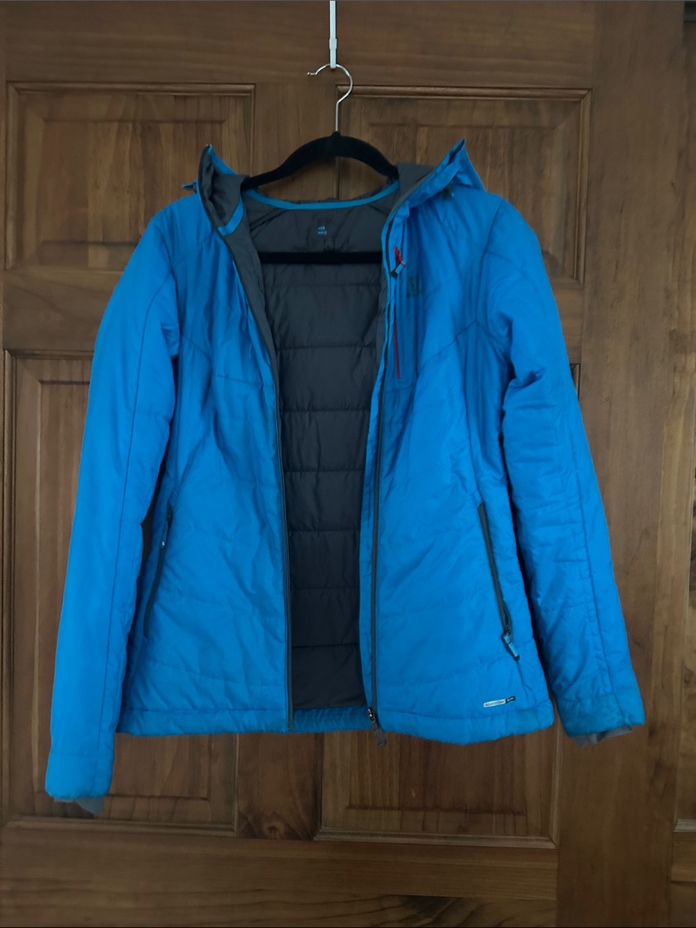 Salomon Women's Bright Teal Hooded Insulated Puffer Jacket